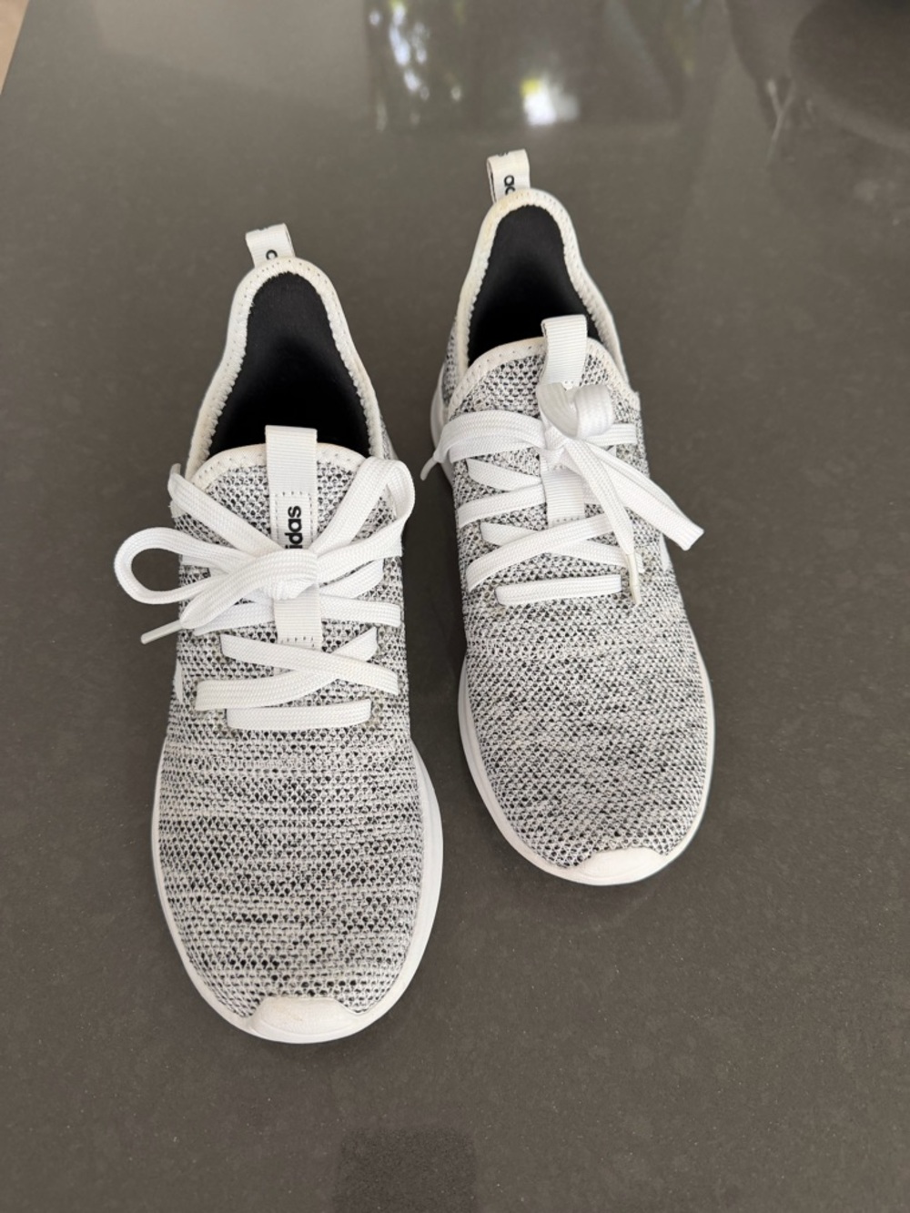adidas White and Gray Knit Women's Sneakers